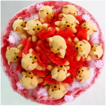  Ankara uluslararas� �i�ek g�nderme  15 li ay� buketi Teddy Bear Bouquet