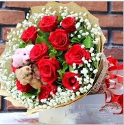 7 adet k�rm�z� g�l 2 adet 10 cm ay� buketi  Ankara �i�ek sipari�i vermek 