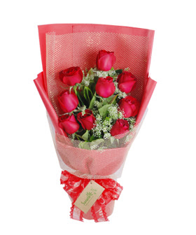 9 adet k�rm�z� g�lden g�rsel buket  Ankara ucuz �i�ek g�nder 