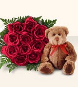 9 adet g�l ve oyuncak  Ankara �i�ek , �i�ek�i , �i�ek�ilik 