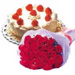 9 adet kirmizi g�l ve pasta   Ankara �i�ek g�nderme sitemiz g�venlidir 
