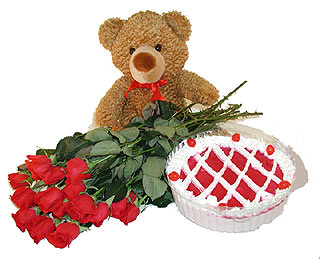  Ankara �i�ek�i ma�azas�  12 adet kirmizi g�l ayicik ve yaspasta