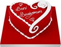  Ankara �nternetten �i�ek sipari�i  Seni seviyorum yazili kalp yas pasta