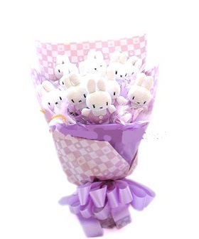 15 adet tavsan ile yapilmis pelus buketi  Ankara online �i�ek g�nderme sipari� 