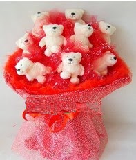 9 adet teddy bear buket  Ankara �i�ek yolla 