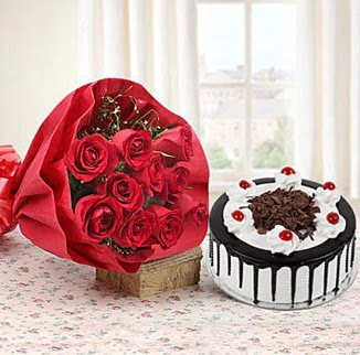 12 adet k�rm�z� g�l 4 ki�ilik ya� pasta  Ankara �i�ek , �i�ek�i , �i�ek�ilik 