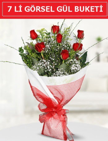 7 adet k�rm�z� g�l buketi A�k budur  Ankara �i�ek sat��� 